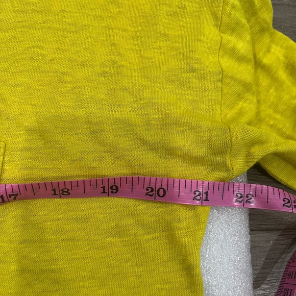 [M]Michael Kors Yellow Scoop-Neck Linen Top Blouse - Picture 3 of 4